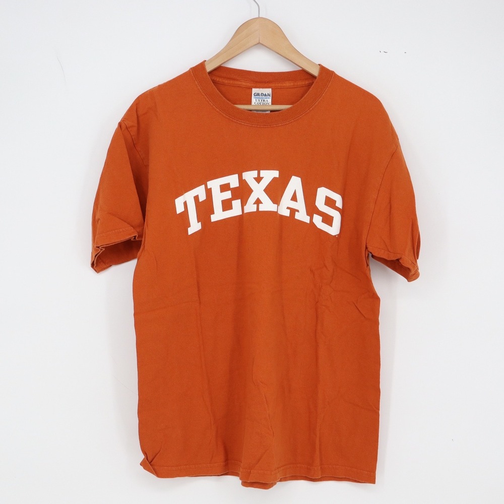 Texas T-Shirt Mens L Burnt Orange NCAA Football Gildan Graphic Tee Excellent